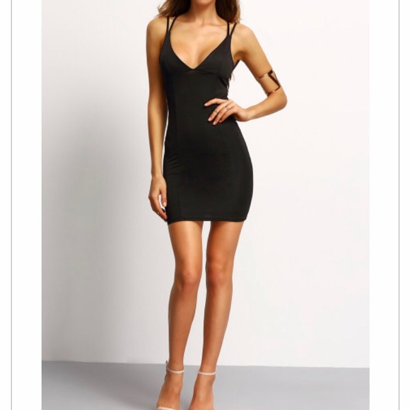 Black Crisscross Dress - Picture 3 of 4